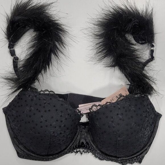 Victoria’s Secret Dream Angels Faux Fur Lined Demi Bra 32D - Picture 8 of 10